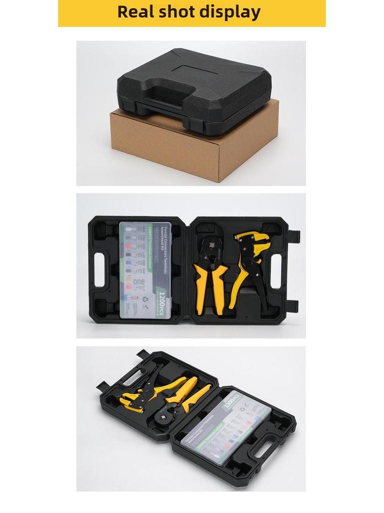 Wire Stripping & Crimping Pliers Set with Cold-Pressed Terminal Tool, Drop-Resistant, Sizes 6-4/6-6/10-6.
