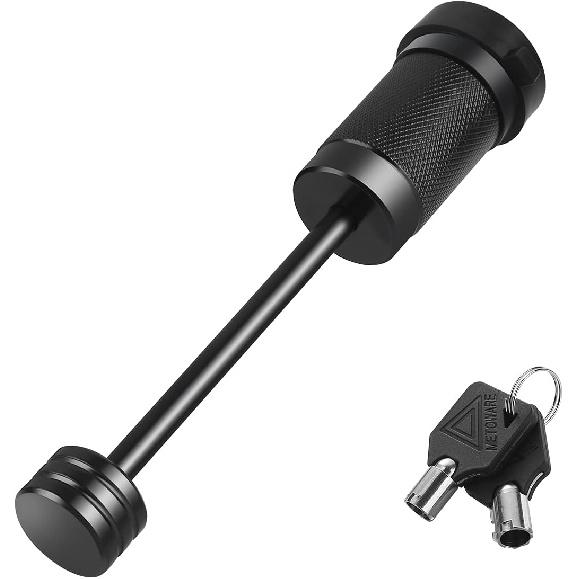 METOWARE Trailer Tongue Coupler Lock 1/4" Dia, 3-1/2" Span, Trailer Hitch Lock For Latch-Type Coupler, Black Trailer Pin Lock For Towing Trailer RV