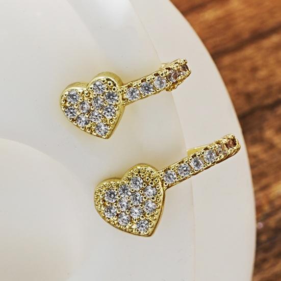 1 шт. женские гладкие манжеты со стразами в форме сердца, клипса в форме сердца, полированная C-образная, не с пирсингом, противоскользящая