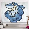 Декоративный гобелен с изображением свирепой акулы для офиса, гостиной, домашнего настенного гобелена