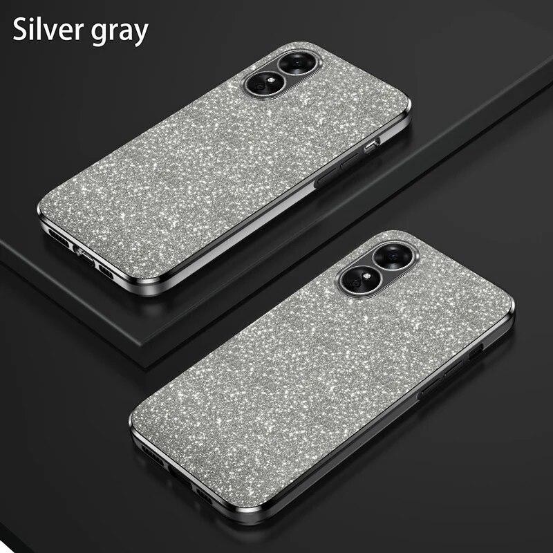 Luxury Gradient Glitter Plating Case For OPPO A78 A58 A38 A94 A57 A36 A17 A16 A55 A1 A2 Find X6 Pro K11 K11X Silicone Back Cover