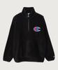 Champion Big C Logo Oversized Half Zip Fleece Black