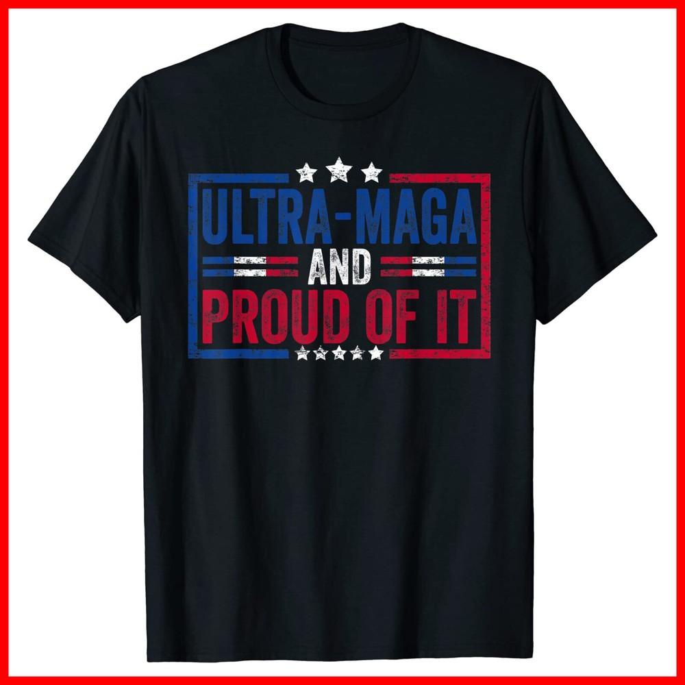 Ультра MAGA и горжусь этим Анти-Байден Черная хлопковая футболка Унисекс футболка