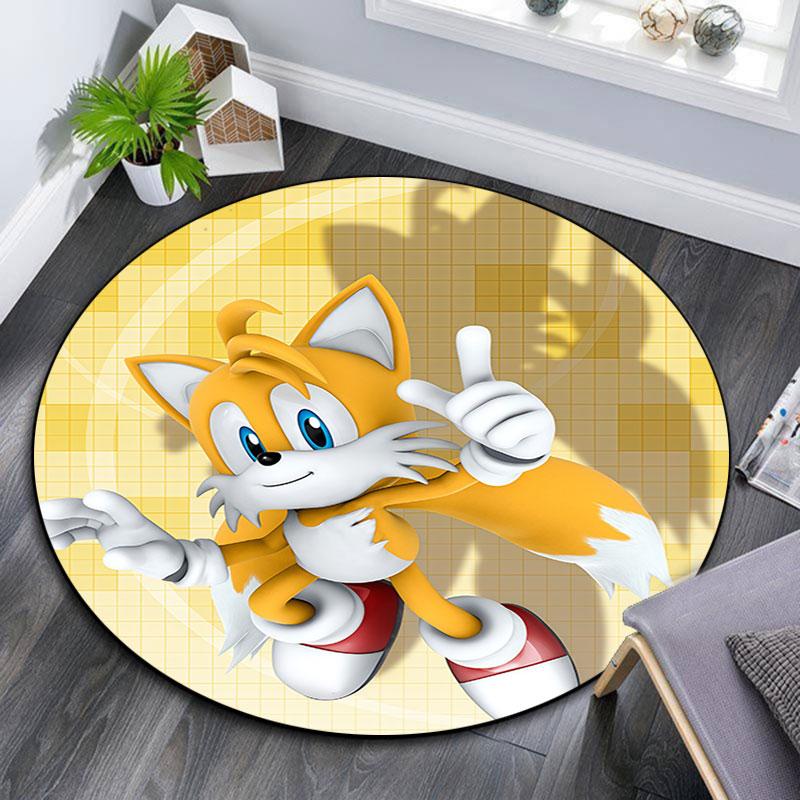 Tails Collection,Round Area Rug,Carpet Rug for Living Room Bedroom Sofa Playroom Decor,Non-slip Floor Mat