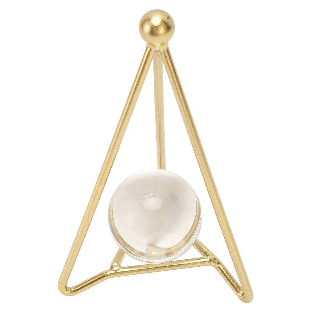Artificial Crystal Ball with Gold Stand Geometric Abstract Art Display Living Room Home Decoration