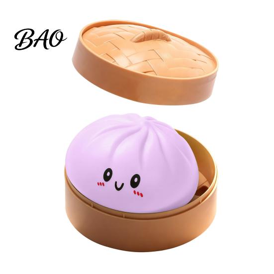 Glitter Squeeze Toy Steamed Bun Toy, Cute Dumpling Stress Relief Ball, Anxiety Slow Rising Decompression for Desk, Kawaii Fidget Gift Squeezable