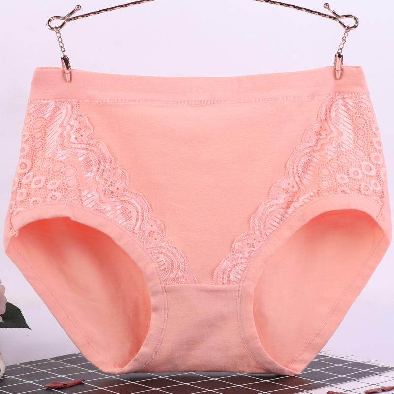 Mom Underwear for Women Panites High Waisted Pure Cotton Lace Middle-aged and Elderly Women Plus Size Triangle Panties
