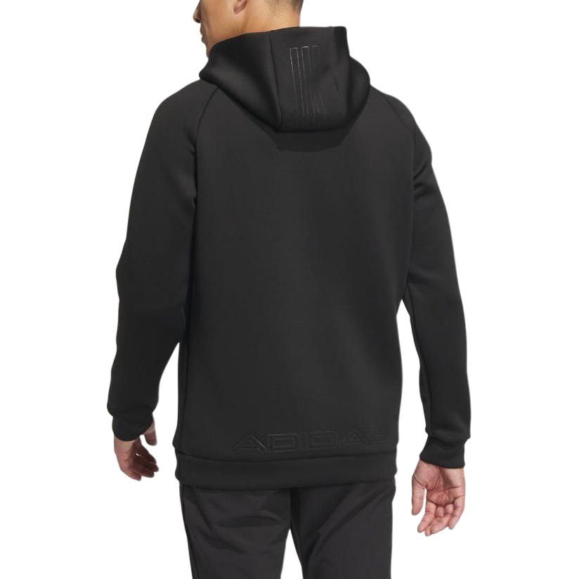 Adidas Solid Color Logo Print Hooded Long Sleeve Sweatshirt Men Sweatshirt Black HY0971