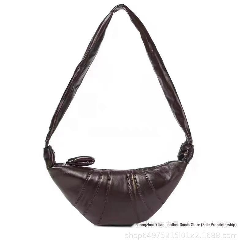 Женская сумка через плечо из овчины Croissant - модный стиль 2024 Niche Dumpling