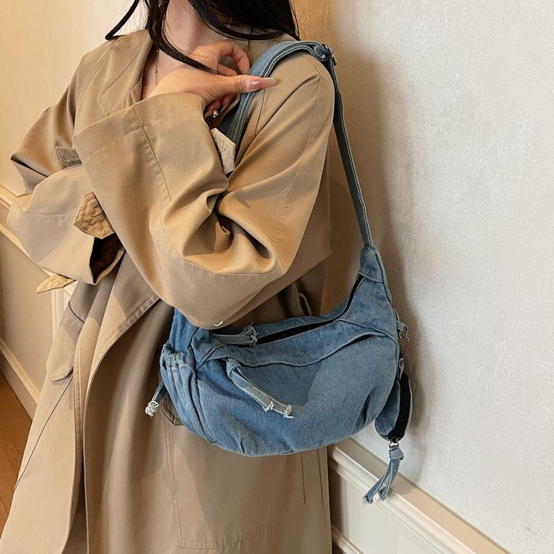 Джинсовая сумка женская большая вместительная сумка на плечо легкая сумка кроссбоди