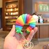 Creative Fidget Slug Keychain Plastic Twist Flexible Fidget Toy Colorful Sensory Slug  Decoration