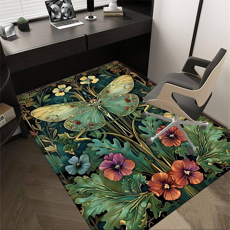 1PC Butterfly Flowers Extra Large Non Slip Floor carpet, Office, family, Studio   Large Area Rug Indoor Rugs, Bold Statement Piece