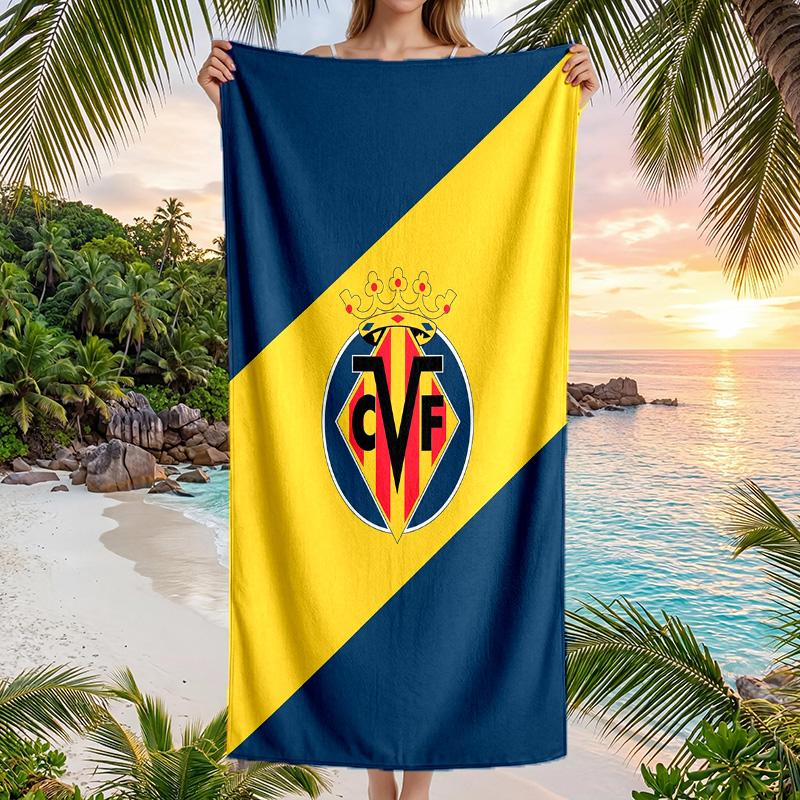 Villarreal FC print Quick Dry Beach Towel Microfiber Absorbent Portable Travel Swimming Towel