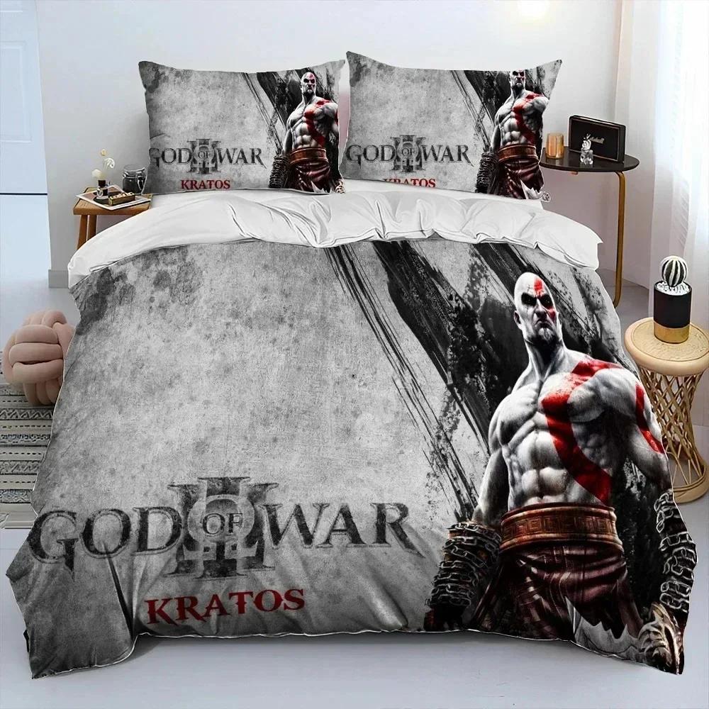 Игровой набор постельного белья God of War Kratos Напечатанный комплект постельного белья с наволочкой пододеяльником Мягкое постельное белье размера Queen King Дом Мальчики Взрослые