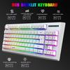 87 клавиш 2,4 ГГц Беспроводная механическая клавиатура RGB-подсветка L100 Игровая клавиатура, Мембранная клавиатура для офисного ноутбука, Дома, Девочки, Мальчика