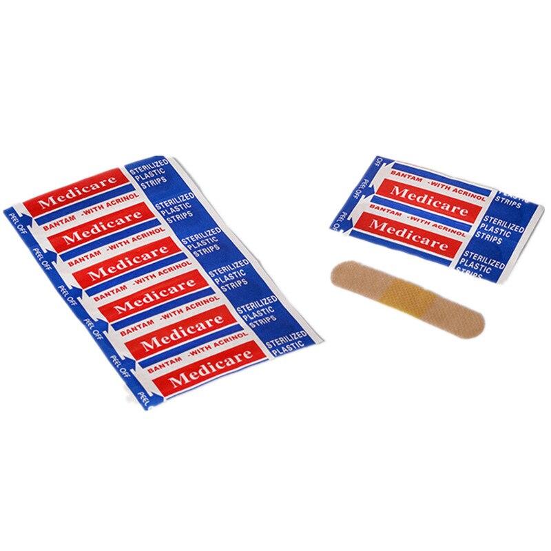 100pcs/pack Nonwovens Medical Wound Dressing Tape Adhesive Bandage First Aid Breathable Band Aid Emergency Woundplast for Travel