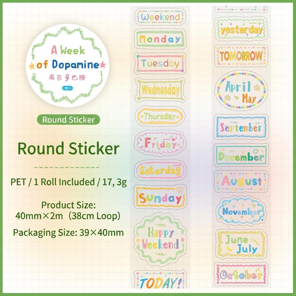 Alphabet Sticker Roll Transparent Die-Cut Pet Sticker Tape Pre-Cut Word Stickers Fun Scrapbooking Sticker Tape For Diary Planner
