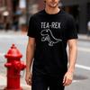 2026 Новая мужская повседневная хлопковая футболка с коротким рукавом TEA REX Динозавр Забавный принт Любитель чая Модный топ