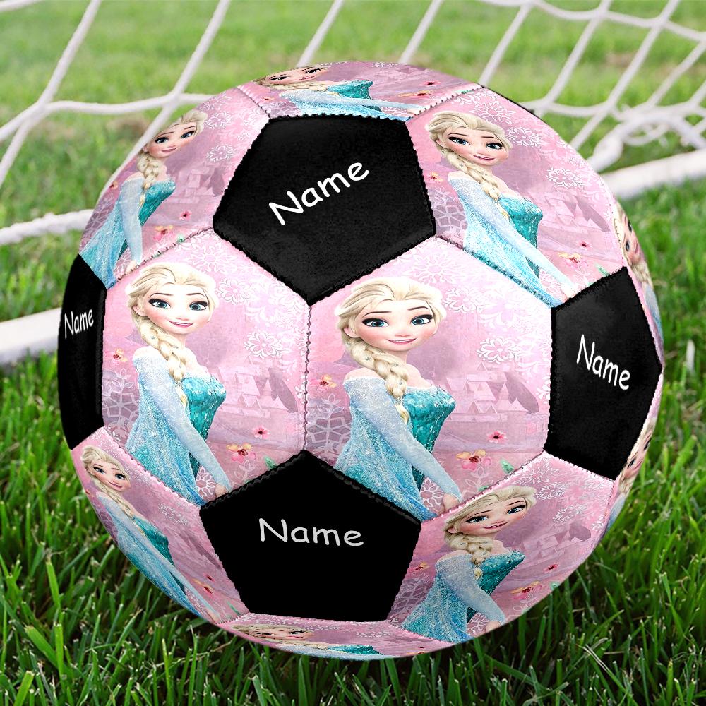 Custom Name Elsa Theme Size 5 Soccer Ball, Suitable for Both Indoor and Outdoor Matches, a Gift Suitable for Everyone.