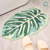 Leaf Pattern Bathroom Toilet Waterproof Mat Microfiber Bath Mat Leaf Green Tropical Plants Home Door