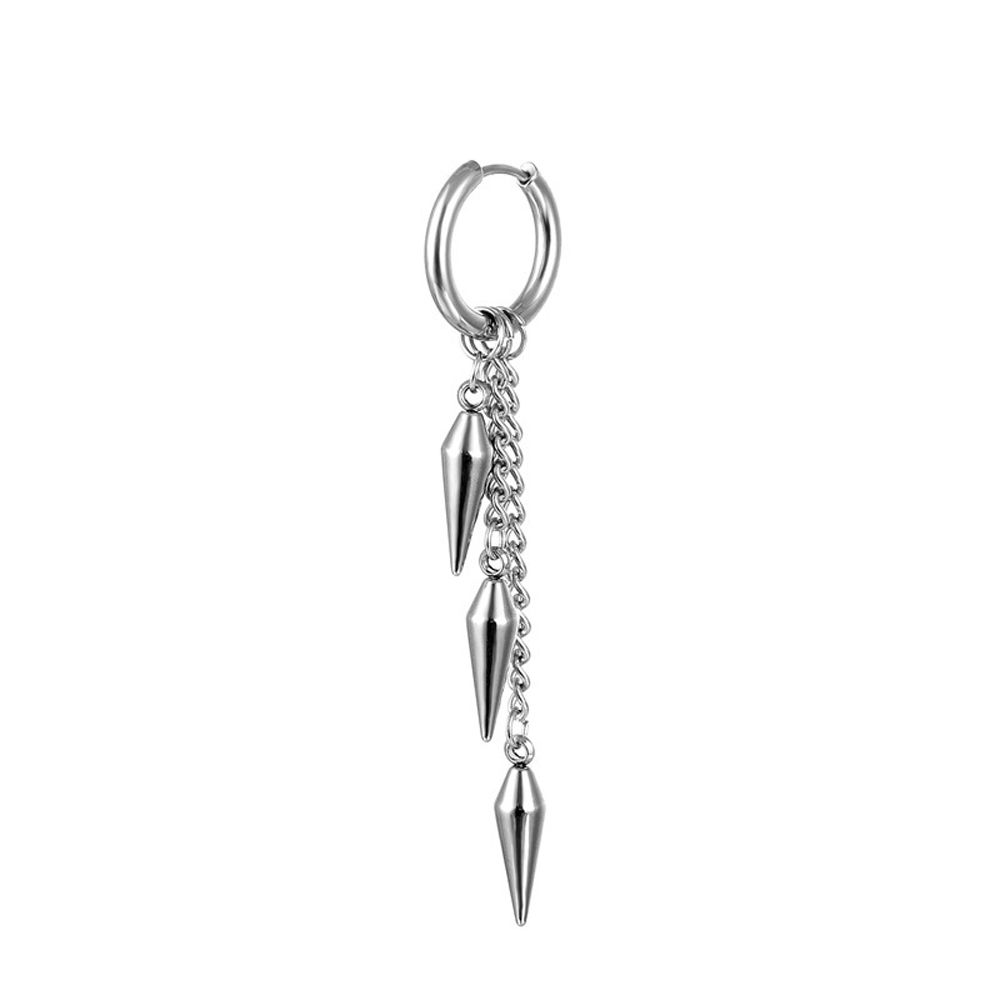 For Men Titanium Steel Tassel Punk Cross Korean Hoop Earrings Women Earrings Drop Dangle Earrings