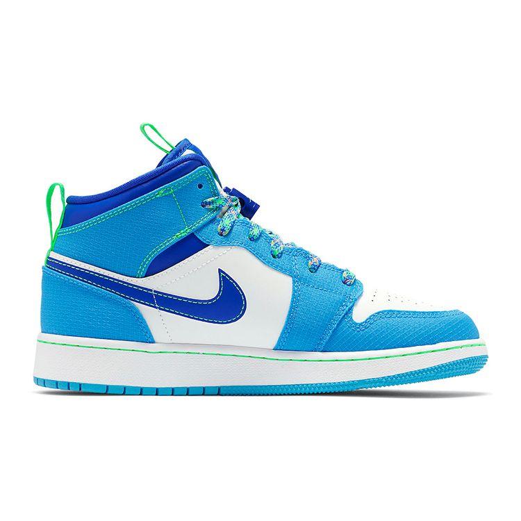 Детские кроссовки Air Jordan 1 Mid SE GS Sprite синие темно-пудрово-синие Racer-Blue DA8010-400