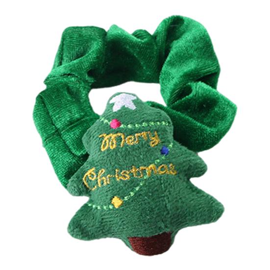 Рождественский утиный воротник Эластичный плюшевый воротник для питомца Санта-Клаус Рождественская елка Шея