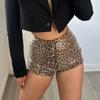 Sexy Chic Leopard Printed Super-Short Night Club Shorts Women Fashion Skinny Sequins Short Pants Evening Party Outfit Streetwear