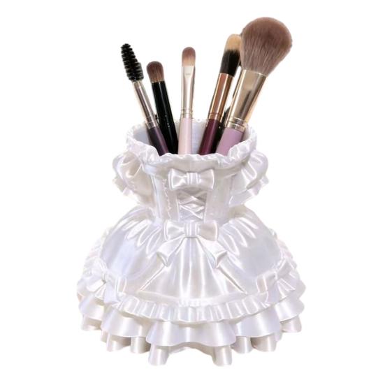 Makeup Brush Storage Box Princess Dress Shape 3D Printed Pen Holder