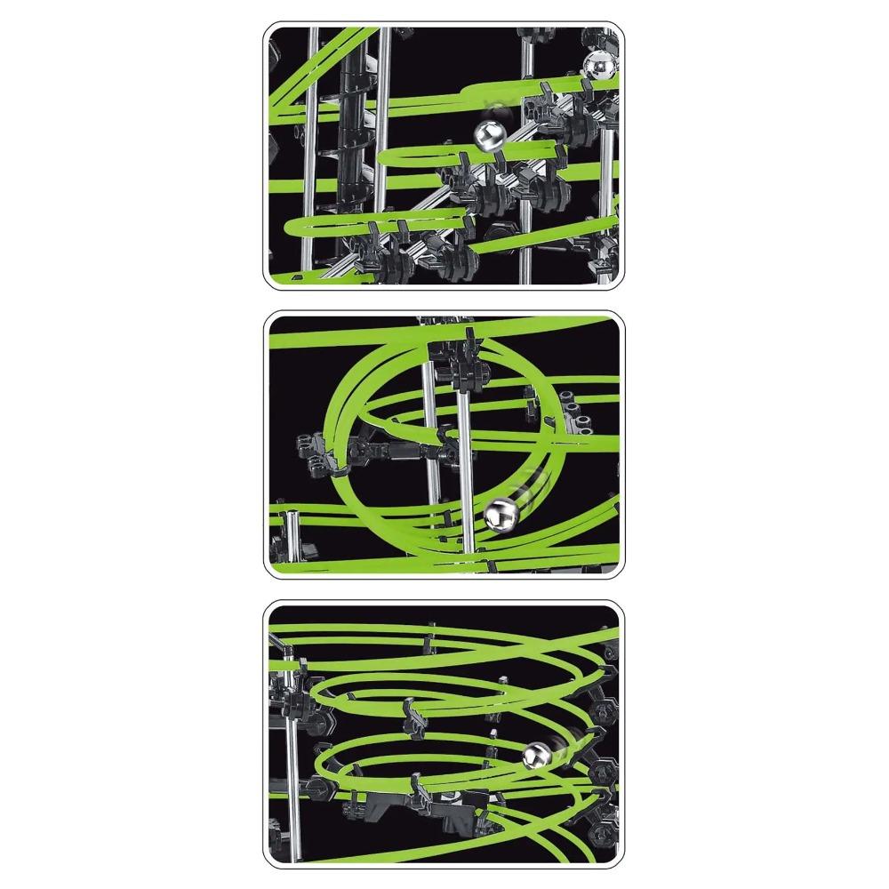 193/343/488 шт. светящийся электрический интеллект гоночный мяч здание мраморный пластик американские горки рельс уровень 1-9 трек игрушка