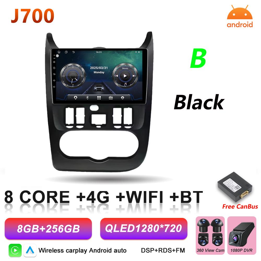 Android Auto Carplay For Renault Logan 1 Sandero 2009 2010 2011 - 2017 Largus Dacia Duster Car Radio Multimedia Player GPS DSP