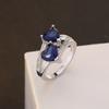 S925 Silver Plated Double Heart Zircon Rings for Women Colorful Sparkling Zirconia Ring Fashion Jewelry