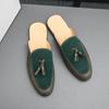 Мужские мокасины Yuppie в британском стиле, формальные кожаные, новые летние повседневные кожаные туфли без застежек для мужчин, мюли, мужские