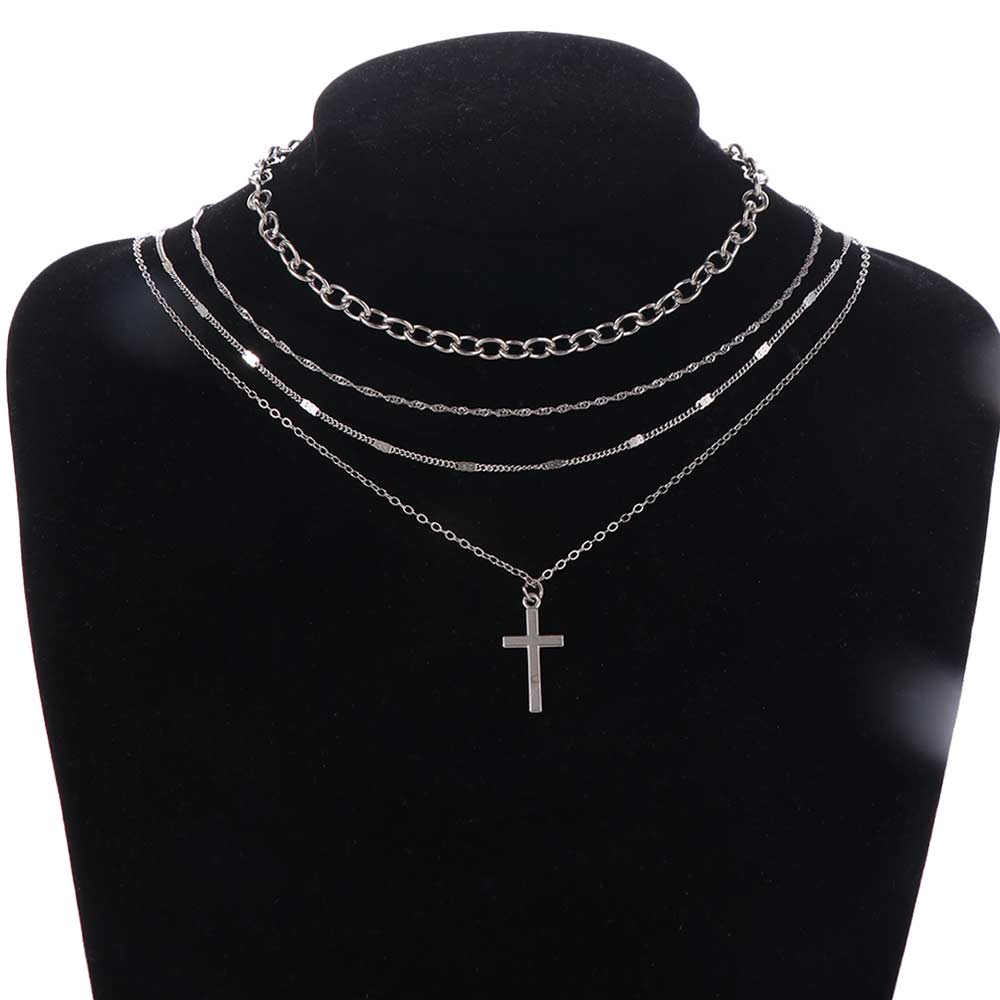 Adjustable Vintage Cross Choker Stacked Multi Layer Prayer Necklace Cross Pendant  Church