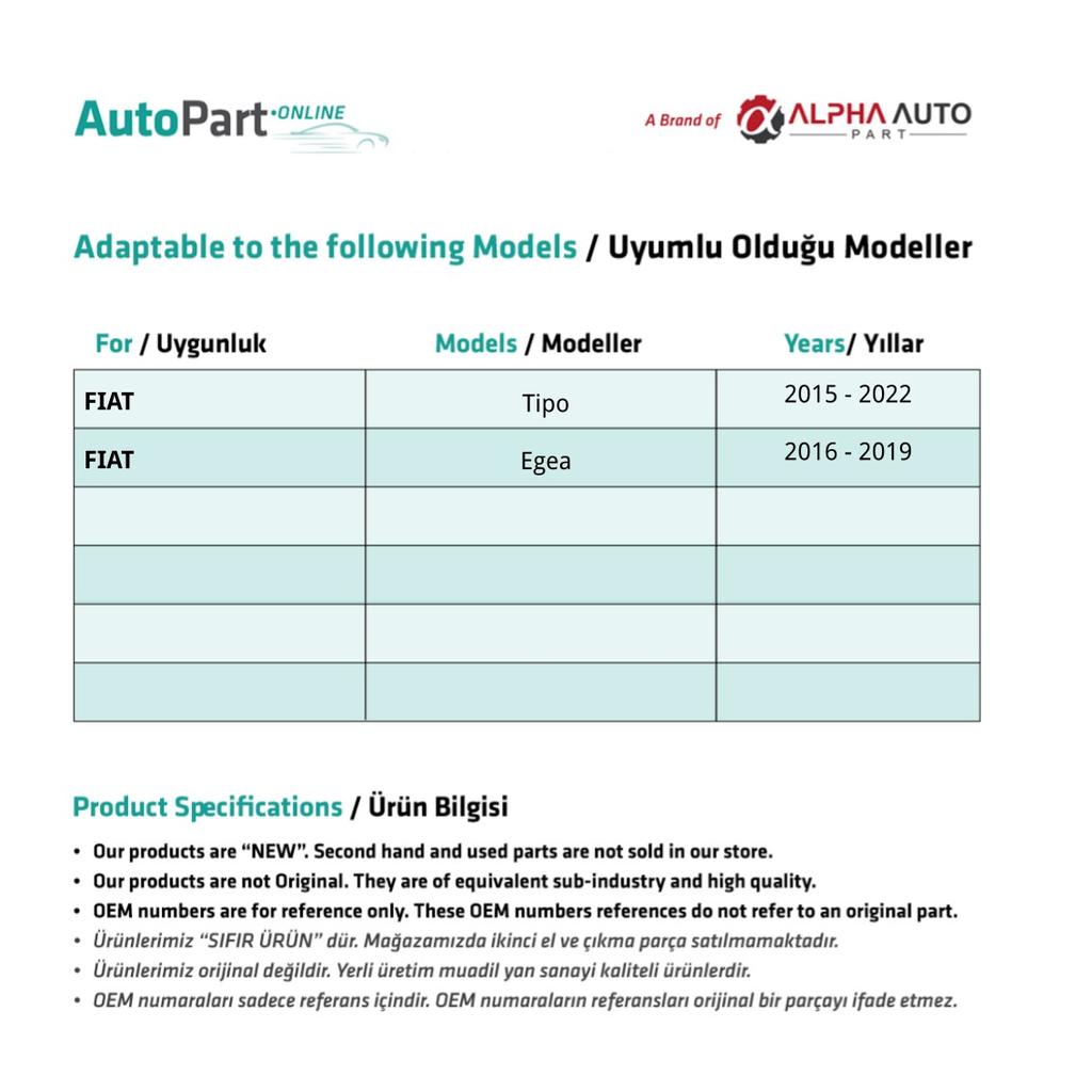 Кодовый чехол на дверную ручку Fiat Tipo, Egea-Chrome-RIGHT