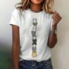 Women's T-shirt Cat Print Short Sleeve Summer Casual Wear Loose Top Fashion Round Neck Short Sleeve Women's Elegant T-shirt