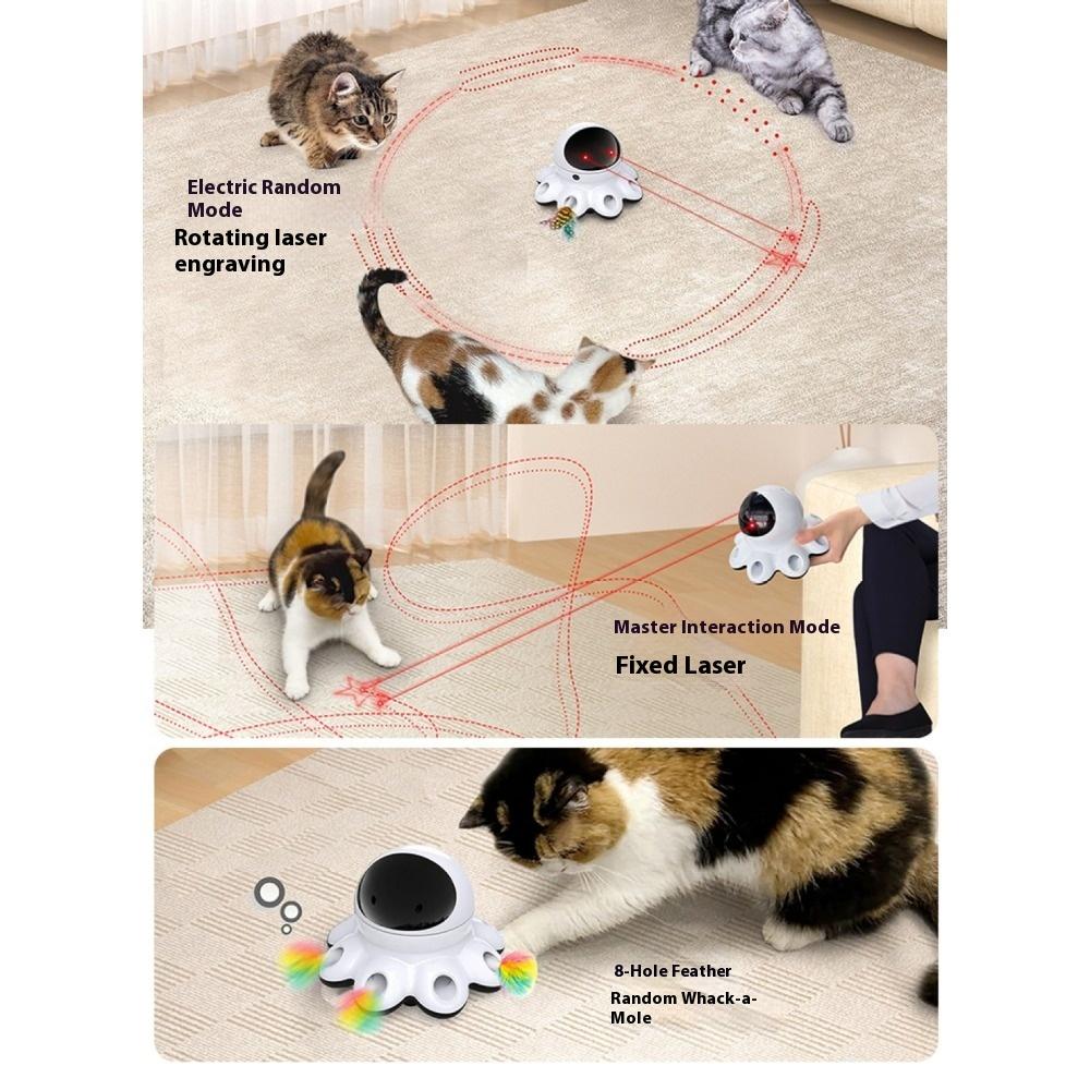 Cat Toys Self-Hi Boredom Relief Artifact Automatic Laser Pointer Cat Teaser Stick Advanced Kitten Toys Charging Smart Products