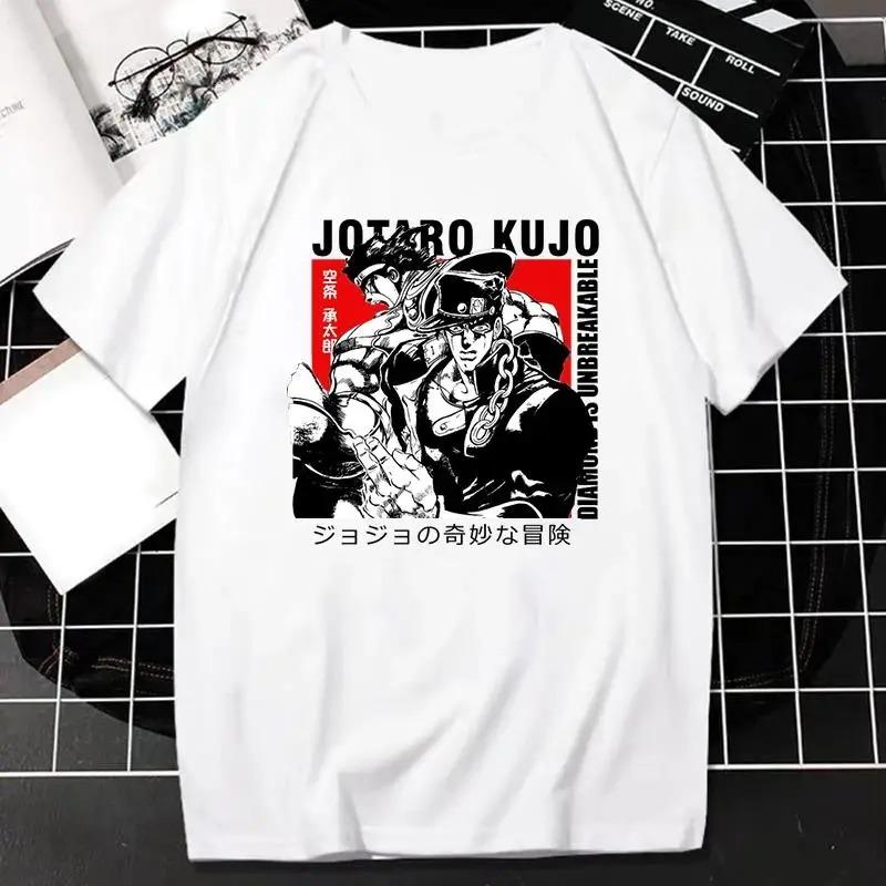 Japanese Anime JOJO Bizarre Adventure Graphic Print T Shirt Men Women Fashion Streetwear Short Sleeve Plus Size T Shirt Unisex