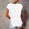 Футболка однотонная, свободная, женская, на одно плечо, с коротким рукавом, блузка для