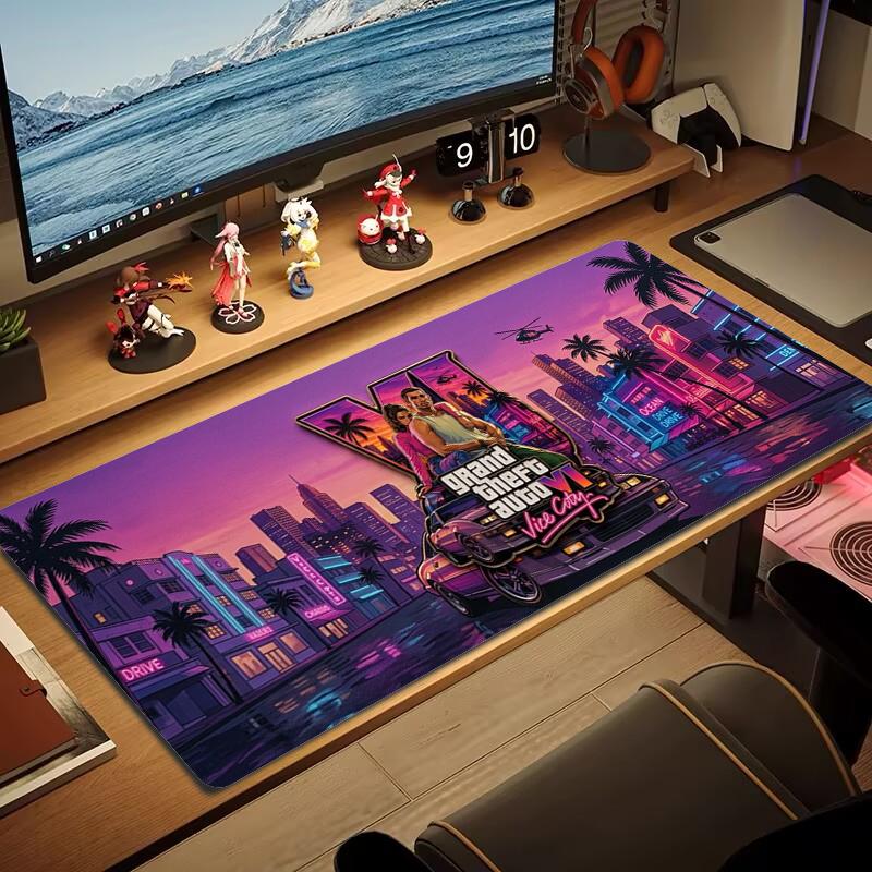 Коврик для мыши Grand Theft Auto Большой игровой коврик для стола Нескользящий коврик для ноутбука и планшета XXL Коврик для мини-ПК Игровой коврик с заблокированным краем