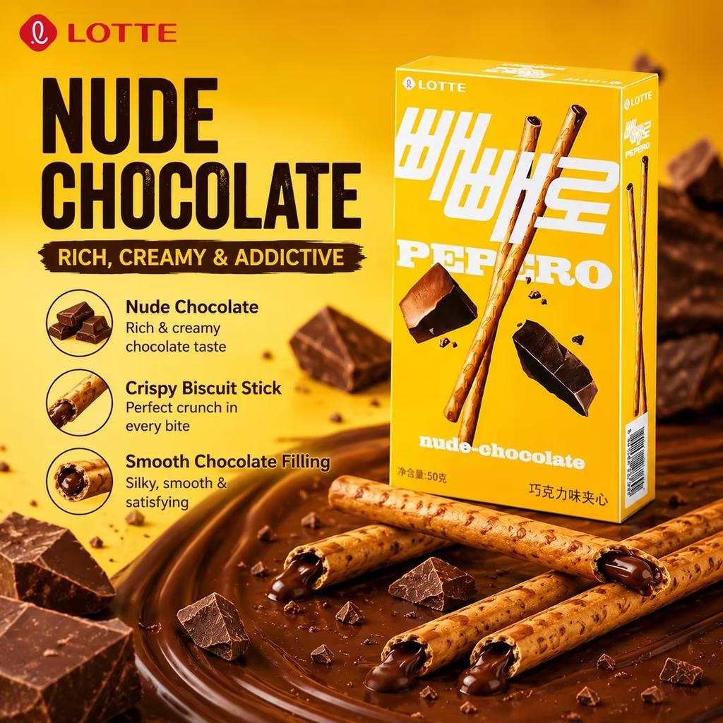 Печенье-палочки Lotte Pepero с шоколадной начинкой 45 г