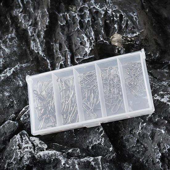 50Pcs Fishing Connector Gear Set Stainless Steel Pins 360-Degree Rotation Strong Tension Mini Size Swivel Cotter Pins