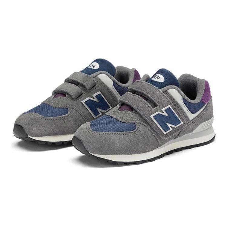 New Balance Амортизирующие Низкие Детские Беговые Кроссовки Серый Синий Детские PV574KGN