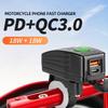 USB-зарядное устройство для мотоцикла с вольтметром PD QC3.0, быстрая зарядка на руль 12/24 В, водонепроницаемый адаптер для розетки, аксессуары для мотоциклов