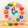 Wooden Shape Color Sorting Clock for Baby Teach Time Numbers Puzzles Montessori Early Learning Educational Toys 2 3 4 Years Olds