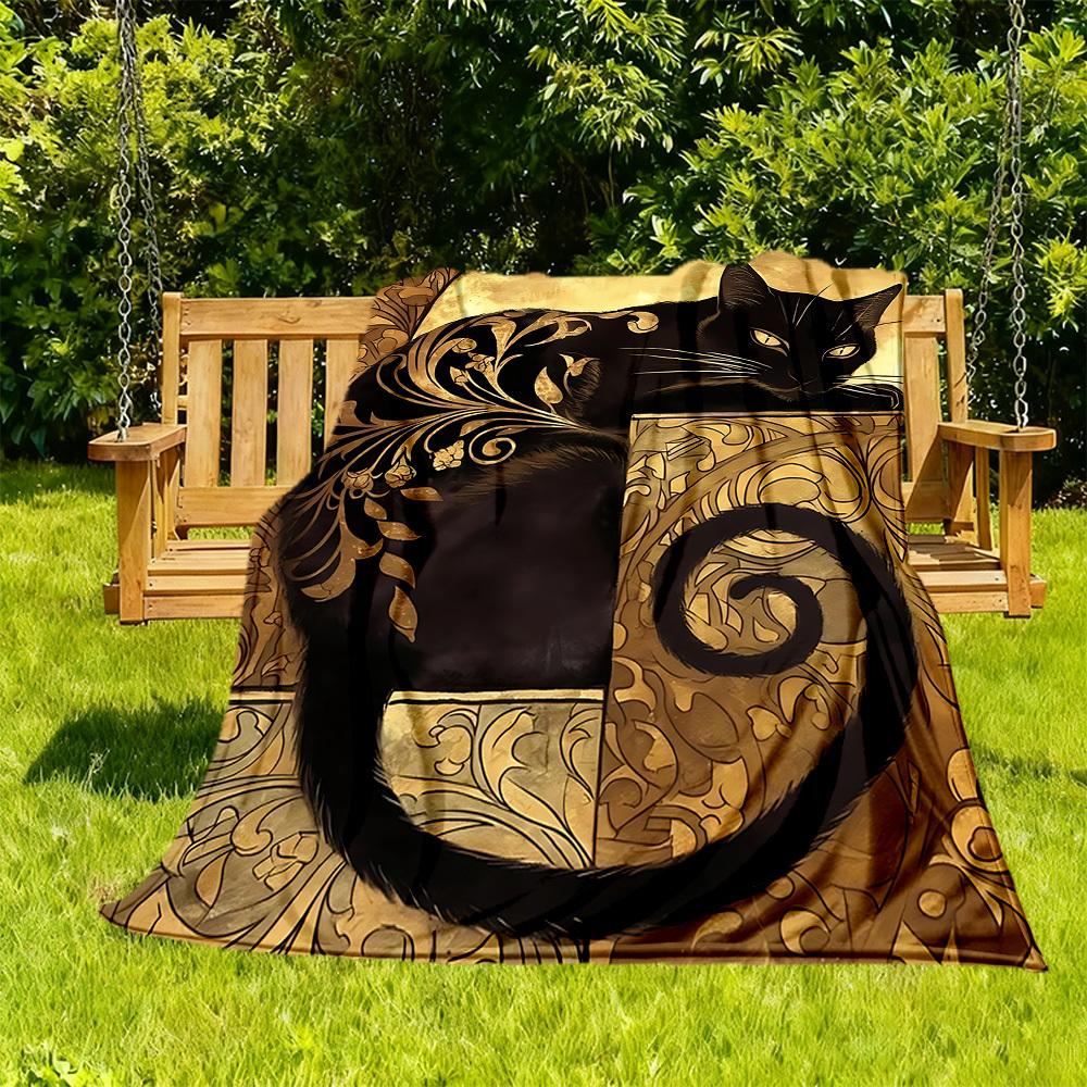 1PC Cat Artwork Outdoor Blanket Lightweight Flannel, Soft & Warm, All-Season Use for Sofa, Outdoor, Camping, Living Room, Office63
