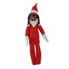 Christmas Black Elf Doll Resin Felt Toy Hip Hop Doll Christmas Ornament for Home Party Porch
