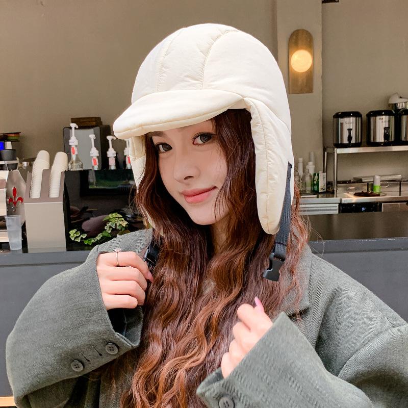 Корейская новая милая и крутая шапка-ушанка женская пуховая плюс пуховая шапка Лей Фэн зимняя теплая шапка от холода шапка для верховой езды с защитой ушей