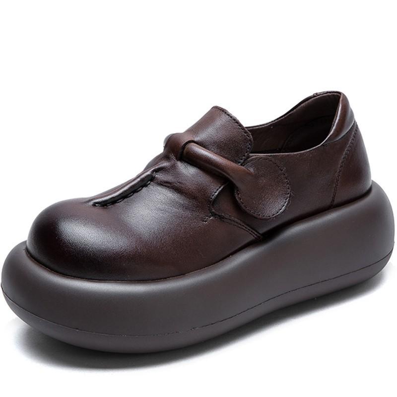 2025 новые туфли-маффины в стиле ретро на платформе женские кожаные туфли в британском стиле универсальные одинарные туфли повседневные мокасины