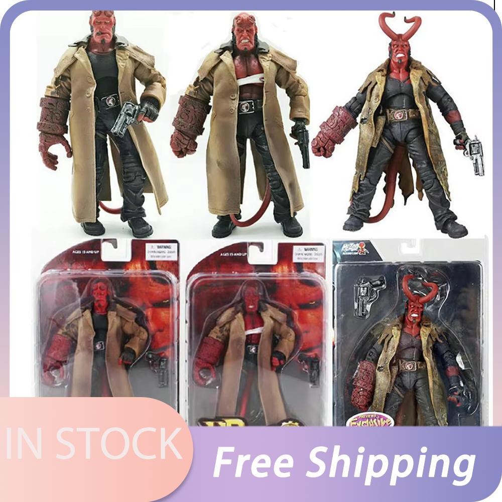 Mezco Studio Хеллбой 7 дюймов Фигурка Аниме Вариант в Тренче Хеллбой Самаритянин ПВХ Фигурка Хеллбоя Модель Игрушка Кукла Коллекционный Подарок